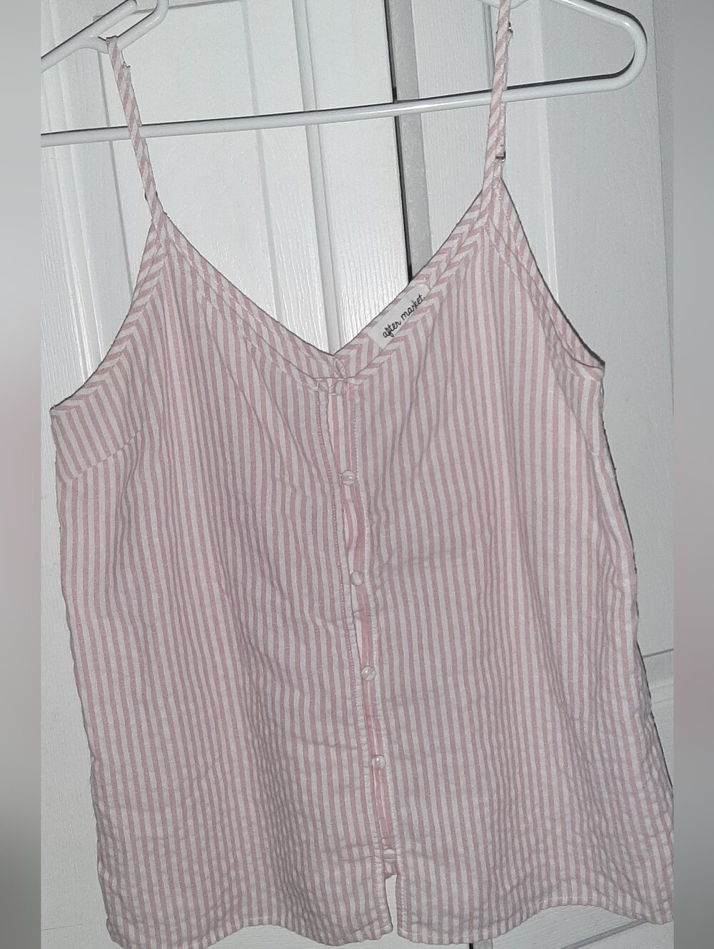 After Market Pink & White Striped Cotton Top Size M